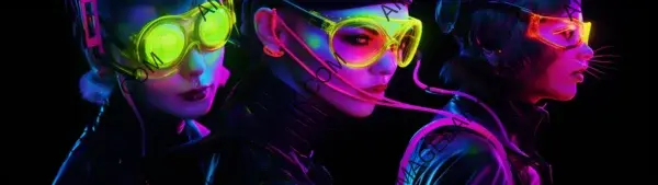 Cyberpunk Adventure Awaits with a Neon Catwoman Banner in 32K