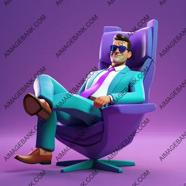 3D Cartoon Business Owner with Money Bills