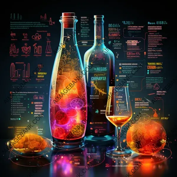 Alcoholic Bottles Patterns Infographics Set