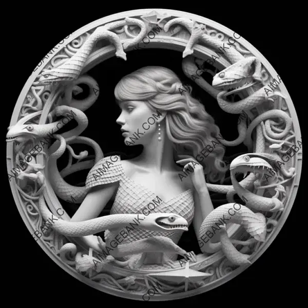 Captivating 3D Depth Window Portrait of Taylor Swift and Diamonds