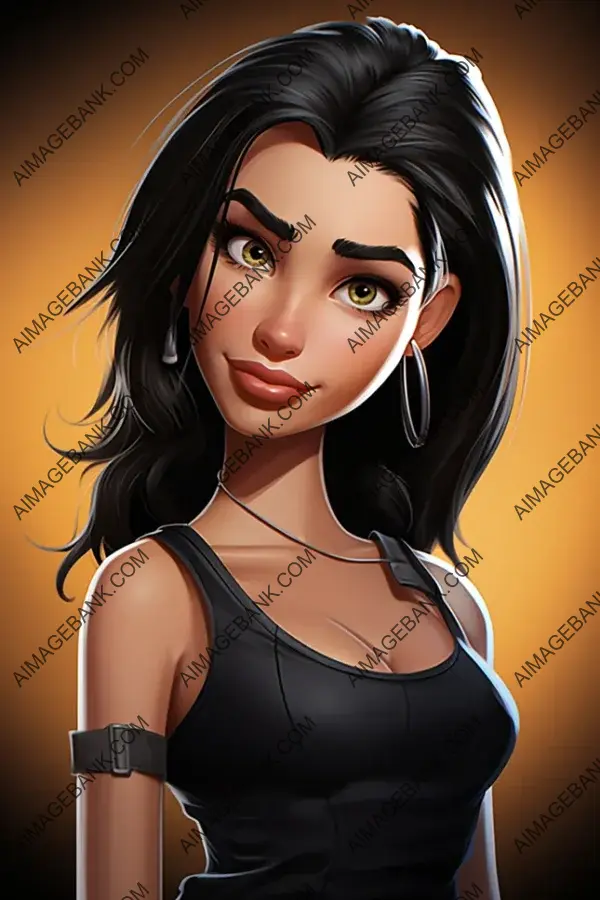 Dua Lipa Caricature Pixar Style: A Colorful and Fun Portrait