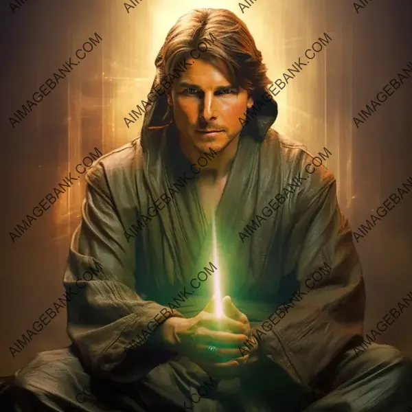 Tom Cruise as a Jedi: A Galactic and Iconic Sci-Fi Portrait