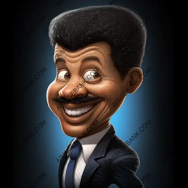 Humorous 2D Caricature of Neil deGrasse Tyson