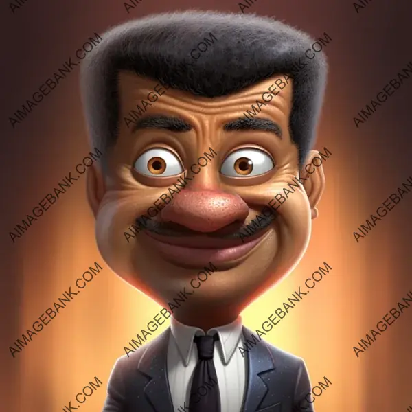 Neil deGrasse Tyson: A Playful 2D Cartoon Caricature