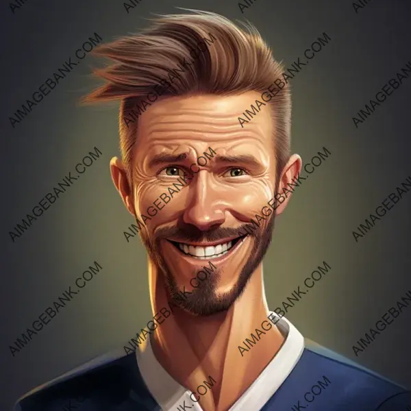 Caricature of David Beckham: A Funny and Exaggerated Depiction in Pixar Style