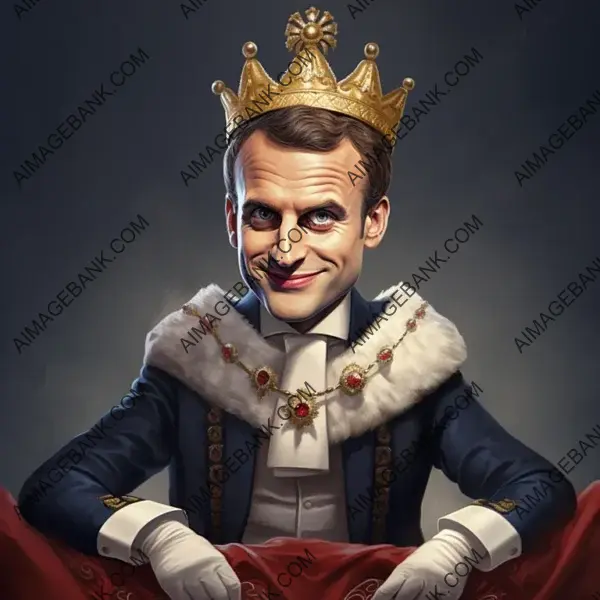 Creative Caricature Depicting Emmanuel Macron