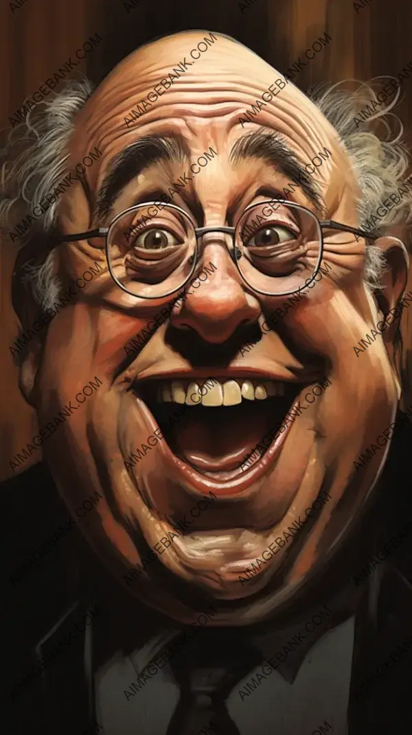 Danny DeVito in an Over-Exaggerated Quick Boardwalk Caricature: A Playful Depiction