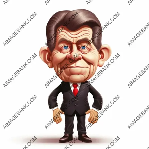 A Humorous Take on Ronald Reagan&#8217;s Full-Body Caricature