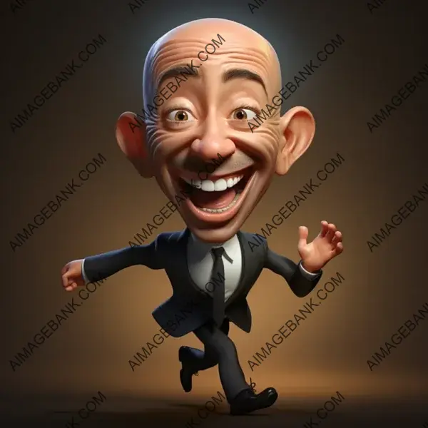 Creative Caricature Depicting Jeff Bezos in a Very Funny Style