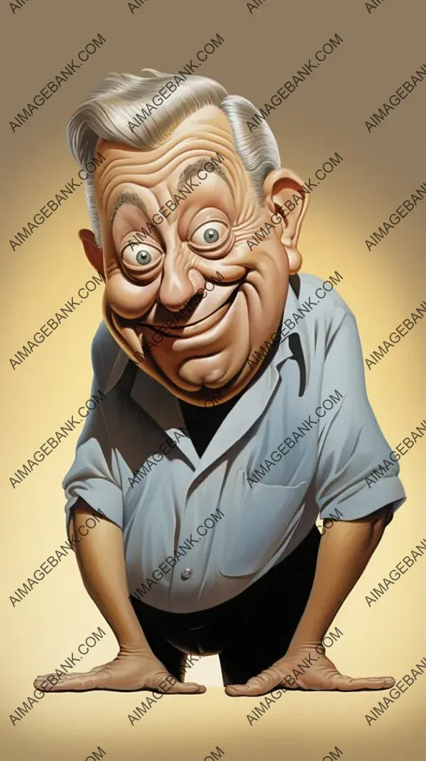 Rodney Dangerfield Caricature with Exaggerated Features: A Playful Depiction