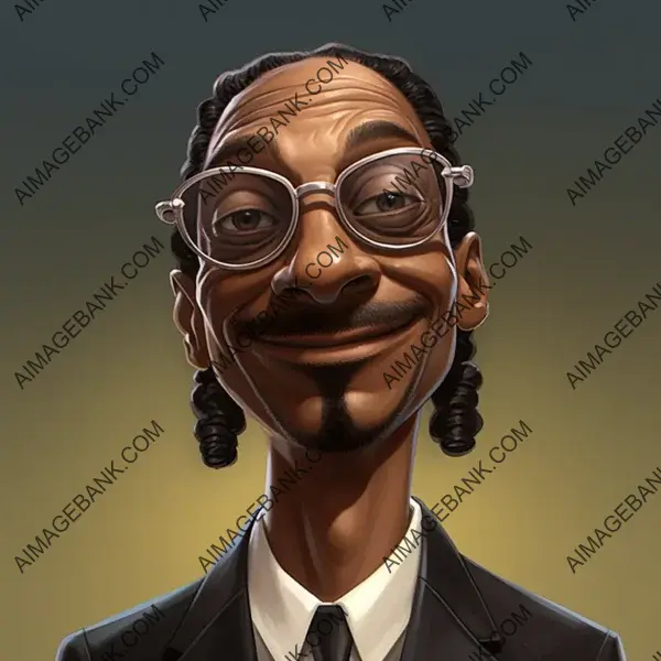 Creative Caricature of Snoop Dogg in Rendered Style