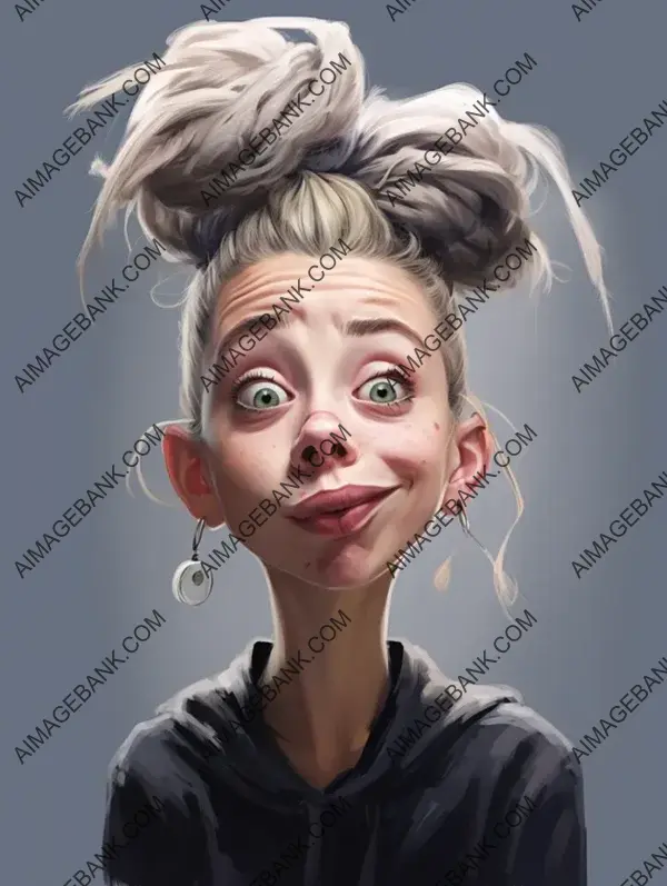 Creative Caricature of Billie Eilish with a Sense of Humor