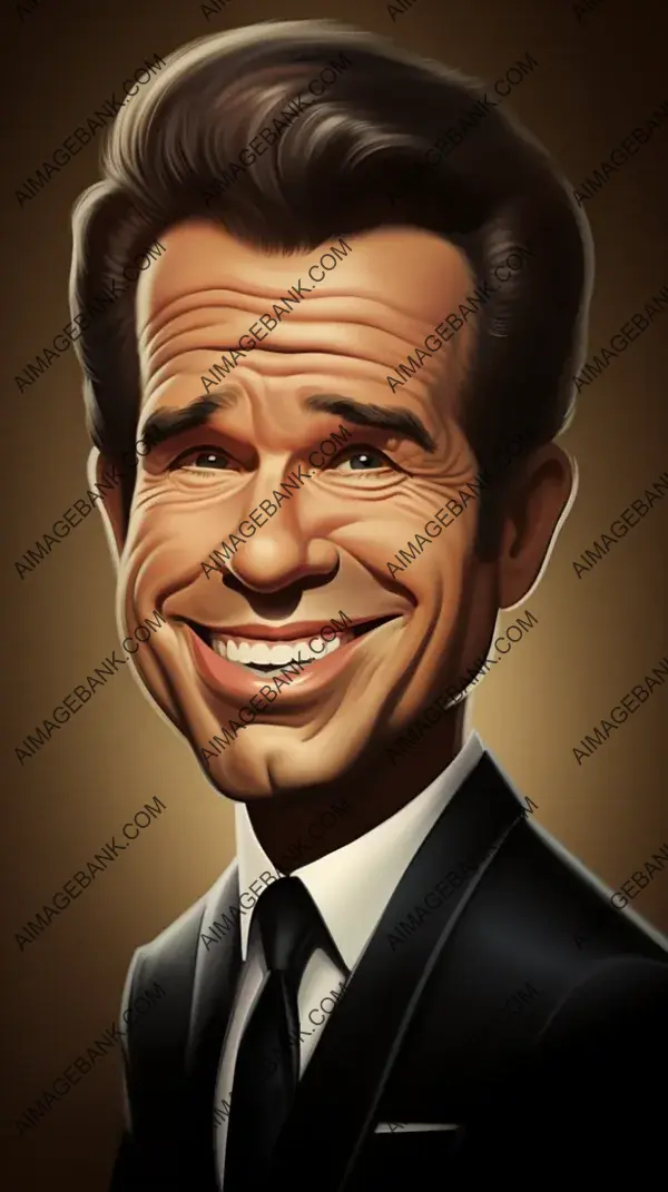 A Humorous Depiction of Warren Beatty in a Caricature