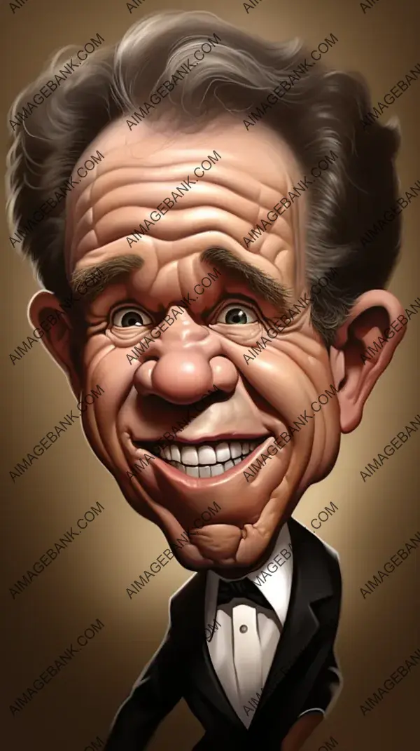 Creative Caricature of Warren Beatty with a Sense of Humor