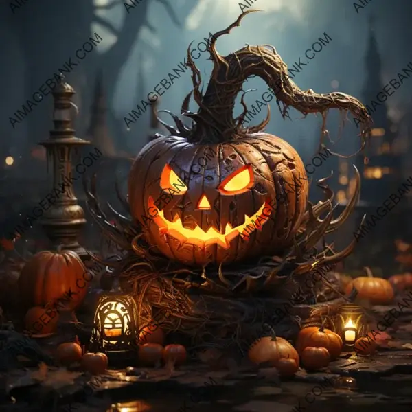 Scary and Creative Halloween Beast: A Spooky Artistic Depiction