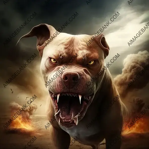 Menacing Pit Bull: A Formidable and Powerful Dog