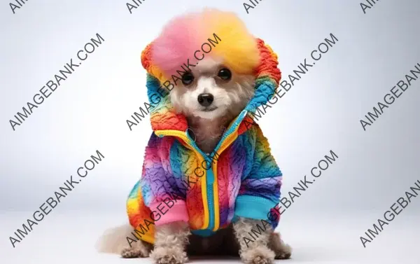 Vibrant Outer Space Poodle Dog Puppy: Creative Concept