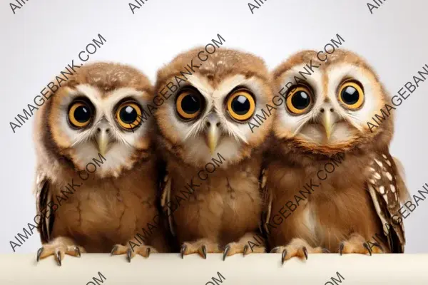 Funny Owls with Comical Big Eyes