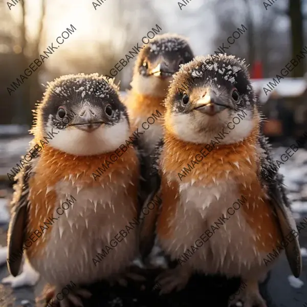 Penguins in the Snow: Cute Selfie Time