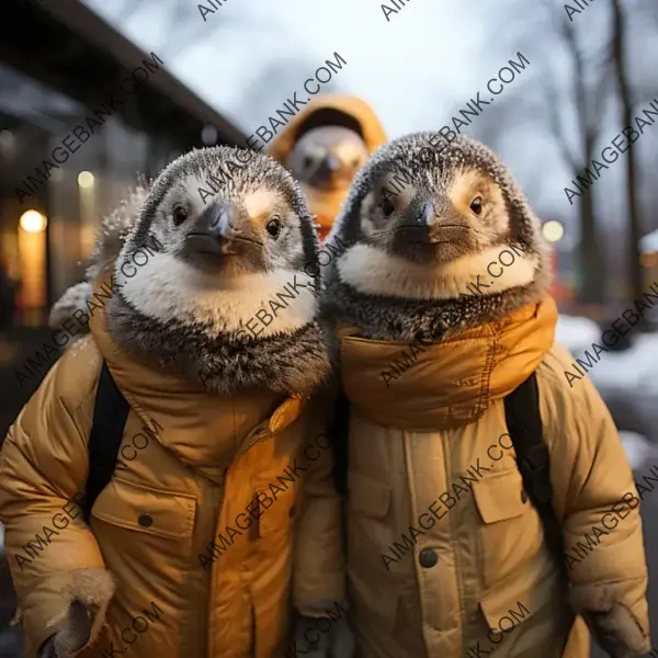 Cute Penguins Taking Selfies in the Snow