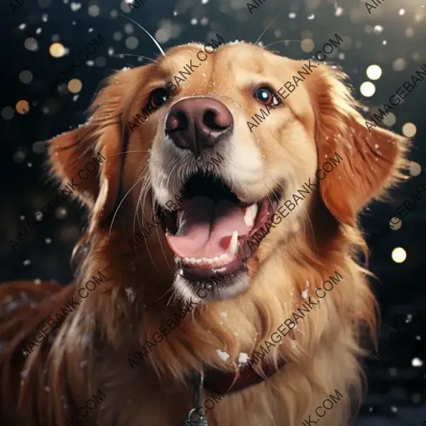 Cute Golden Retriever Dog Wearing Christmas Red