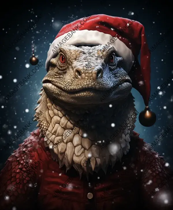 Komodo Dragon Christmas T-Shirt Design