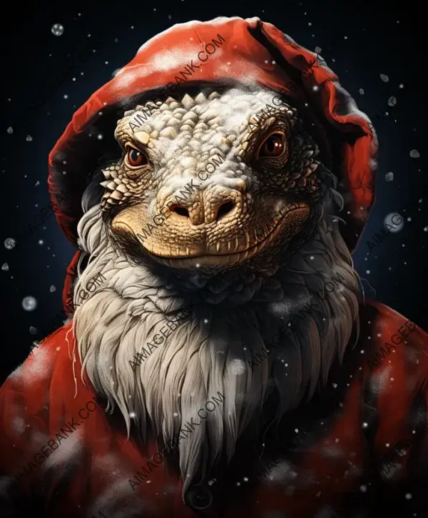 Festive Komodo Dragon: Christmas T-Shirt Design