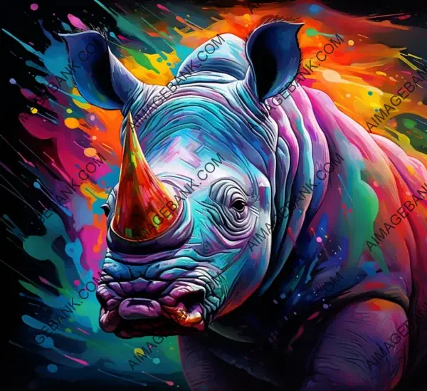Intricate and Vibrant Macro Rhino