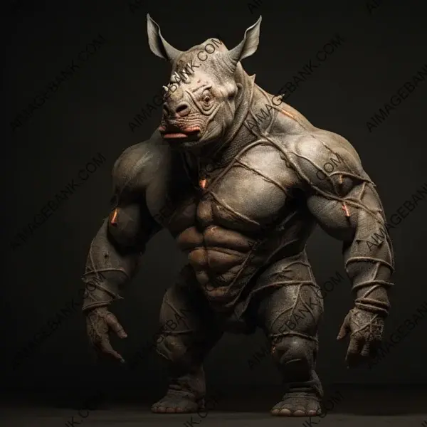 Muscular Rhino with Venom Symbiote: Realistic