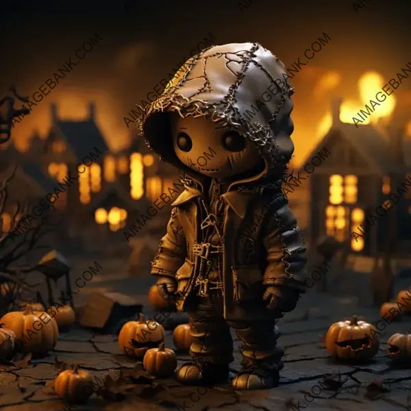 Tiny Delights: Miniature Halloween Cartoon Toy Art