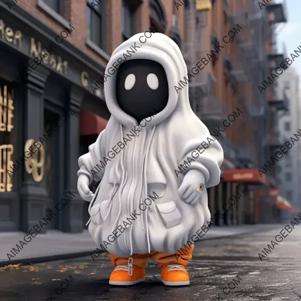 Hip-Hop Ghost Cartoon Character in NYC