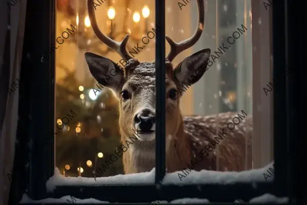 Innocent Reindeer with Wide-Eyes in Whimsical Fantasy Setting