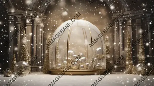 Snow Globe Backdrop with a Shiny Gold Finish