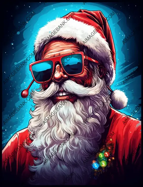 Santa Claus in Vibrant Colored Vector Style