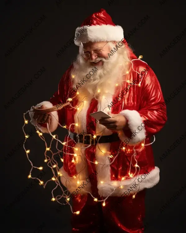 Full Body Portrait: A Happy and Celebratory Santa Claus