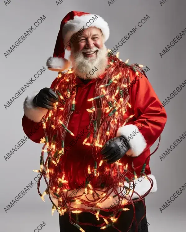 Full Body Portrait: A Gleeful and Content Santa Claus