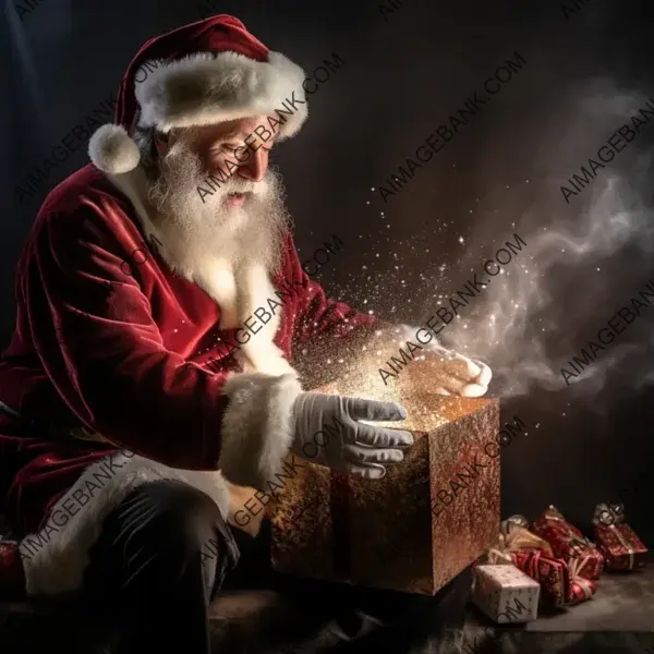 Santa Claus Sharing Joy with Gift Exchange