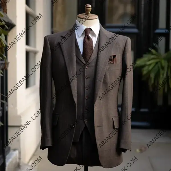 1930s Style Tie Blazer: Atmospheric Lighting and Dark Brown