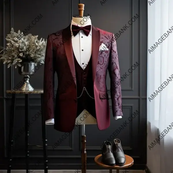 Modern Man&#8217;s Wedding Attire: Burgundy Tuxedo Suit