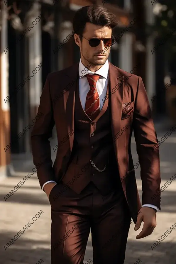 Rust-Colored Wedding Suit: Perfect for the Groom