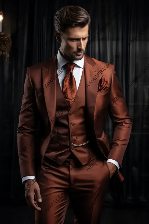 Rust-Colored Wedding Suit: Elegance and Sophistication