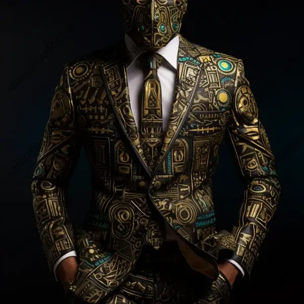 Spade Suit in Mayan Theme Highlighted with Blazer