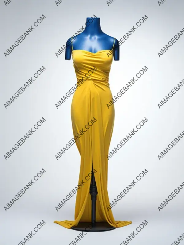 Mannequin Elegance: Yellow and Blue Dress