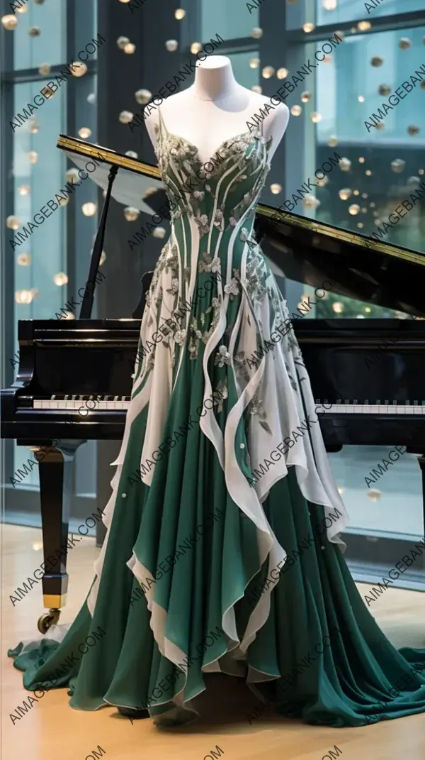 Displaying Elegance: Mannequin in Green Dress