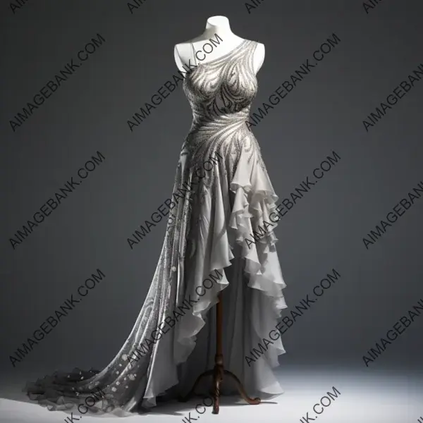 Silver Dress with Moonlight Sparkle: Elegant Display