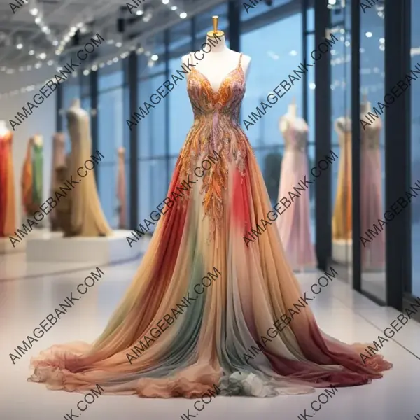 Elegant Silk Gown: Displayed Gracefully