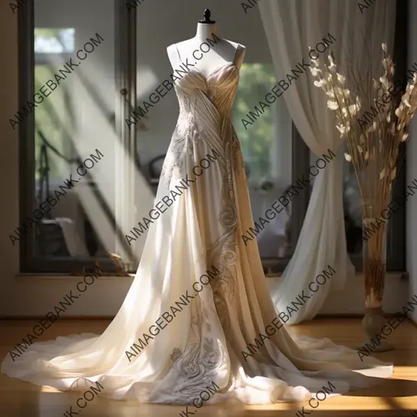 Displaying the Beauty of a Silk-Adorned Gown