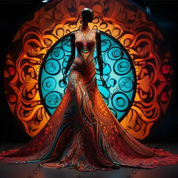 Chic Display of an Adorned Silk Gown