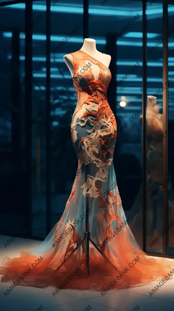 Flowing Silk Gown: Elegance and Adornment Displayed