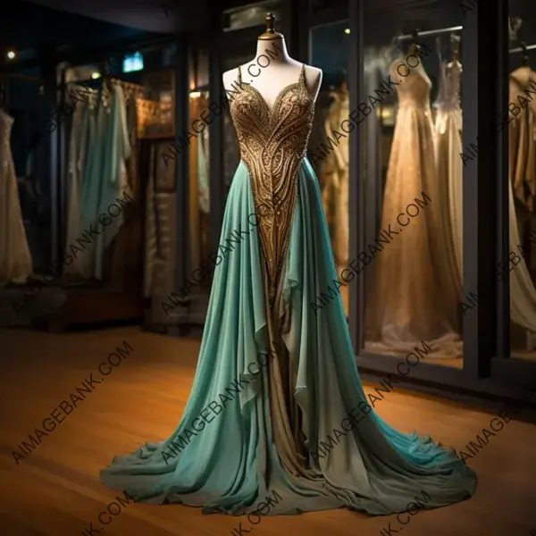 Stunning Silk Gown: Elegance in Flowing Adornment